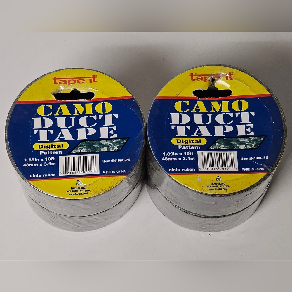 4 Rolls of Tape It Woodland Print Camo Duct Tape - 1.89" x 10 Ft (48mm x 3.1m)